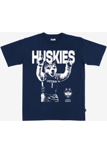 SLAM UConn Huskies Navy Blue Mascot Mode Short Sleeve T Shirt