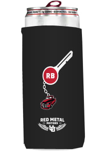 Logo Brands Utah Utes Red Metal Motor Insulated Slim Can Coolie