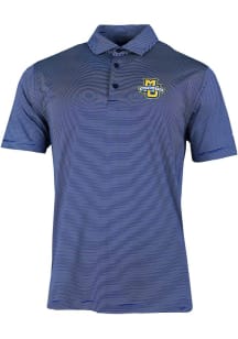 Columbia Marquette Golden Eagles Mens Blue Double Hit Short Sleeve Polo
