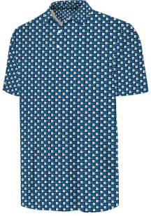 Antigua Big Ten Mens Light Blue Conference All Over Print Short Sleeve Polo