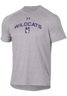 Under Armour Northwestern Wildcats Grey Tech Short Sleeve T Shirt