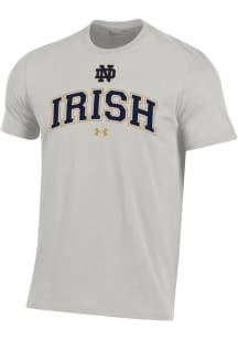 Under Armour Notre Dame Fighting Irish Grey Performance Cotton Short Sleeve T Shirt