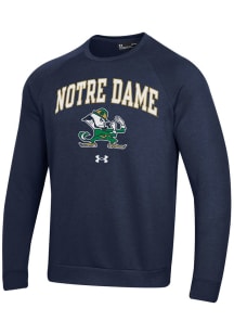 Under Armour Notre Dame Fighting Irish Mens Navy Blue All Day Fleece Long Sleeve Crew Sweatshirt