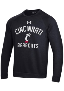 Under Armour Cincinnati Bearcats Mens Black All Day Fleece Long Sleeve Crew Sweatshirt