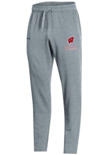 Under Armour Wisconsin Badgers Mens Grey All Day Design Sweatpants