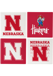 Nebraska Cornhuskers 4Pk Coaster - Gold