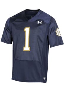 Under Armour Notre Dame Fighting Irish Youth Navy Blue #1 SL Universal Replica Design Football Jer..