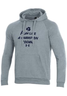 Under Armour Notre Dame Fighting Irish Mens Silver Slogan Long Sleeve Hoodie