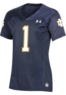 Under Armour Notre Dame Fighting Irish Womens Navy Blue Replica Design Football Jersey