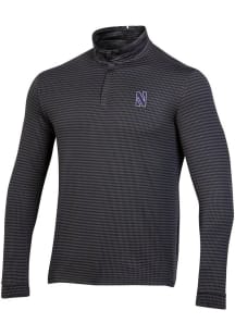 Under Armour Northwestern Wildcats Mens Black Primary Logo Long Sleeve Qtr Zip Pullover