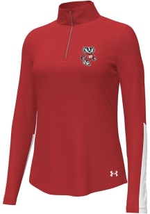 Under Armour Wisconsin Badgers Womens Red Knockout Qtr Zip Pullover
