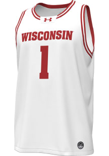 Under Armour Wisconsin Badgers White Replica 1 Jersey