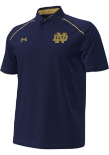 Under Armour Notre Dame Fighting Irish Mens Navy Blue Sideline Ireland Short Sleeve Polo