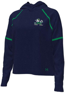 Under Armour Notre Dame Fighting Irish Womens Navy Blue Double Knit Hooded Sweatshirt