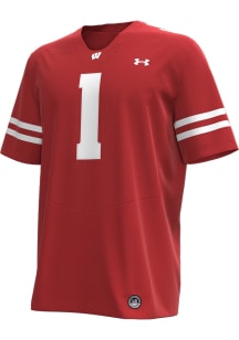 Under Armour Wisconsin Badgers Red Number 1 Replica Jersey Football Jersey