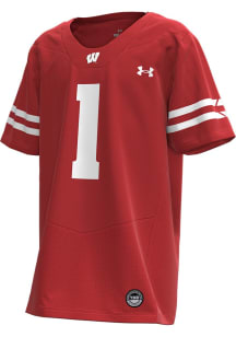 Under Armour Wisconsin Badgers Youth Red #1 SL Universal Replica Football Jersey
