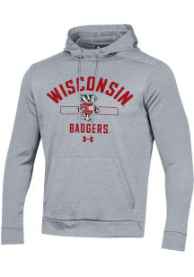 Under Armour Wisconsin Badgers Mens Grey No. 1 Pill Tech Hood