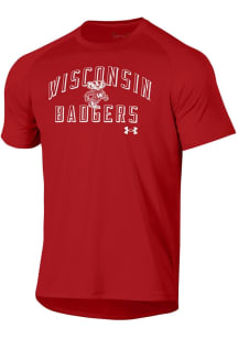 Under Armour Wisconsin Badgers Red No. 1 Tech Short Sleeve T Shirt
