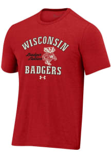 Under Armour Wisconsin Badgers Red No. 1 Vault Short Sleeve T Shirt