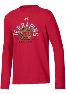 Under Armour Maryland Terrapins Youth Red Arch Mascot Long Sleeve T-Shirt