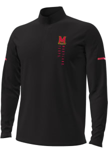 Under Armour Maryland Terrapins Mens Black Gameday All Day Long Sleeve Qtr Zip Pullover