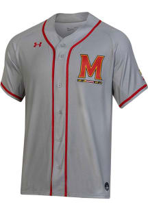 Under Armour Maryland Terrapins Mens Grey Replica Baseball Jersey