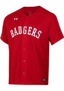 Under Armour Wisconsin Badgers Mens Red Replica Baseball Jersey