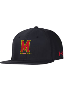 Under Armour Maryland Terrapins Mens Black 2025 On-Field Baseball Fitted Hat