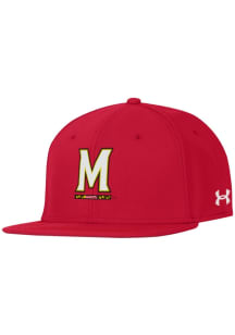 Under Armour Maryland Terrapins Mens Red 2025 On-Field Baseball Fitted Hat