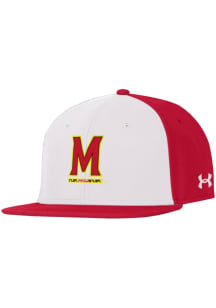 Under Armour Maryland Terrapins Mens White 2025 On-Field Baseball Fitted Hat