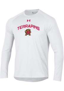 Under Armour Maryland Terrapins White Mascot Tech Long Sleeve T-Shirt