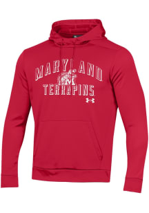 Under Armour Maryland Terrapins Mens Red Arch Name Mascot No. 1 Pill Hood