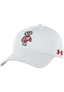 Under Armour Wisconsin Badgers Washed Performance Design Adjustable Hat - White