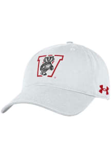 Under Armour Wisconsin Badgers Retro Washed Performance Adjustable Hat - White