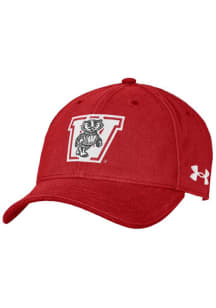 Under Armour Wisconsin Badgers Red Retro Washed Performance Youth Adjustable Hat