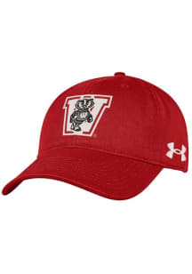Under Armour Wisconsin Badgers Red Retro Washed Performance Womens Adjustable Hat