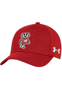 Under Armour Wisconsin Badgers Mens Red Blitzing Stretch Design Flex Hat
