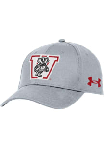 Under Armour Wisconsin Badgers Retro Blitzing Performance Adjustable Hat - Grey