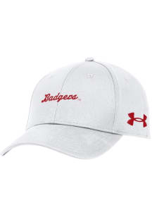 Under Armour Wisconsin Badgers Blitzing Performance Adjustable Hat - White