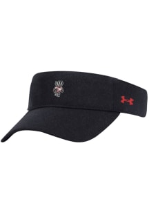 Under Armour Wisconsin Badgers Mens Black Blitzing Adjustable Visor