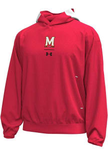 Under Armour Maryland Terrapins Mens Red Gameday Double Knit Long Sleeve Hoodie