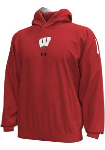 Under Armour Wisconsin Badgers Mens Red Gameday Double Knit Long Sleeve Hoodie