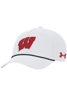 Under Armour Wisconsin Badgers Driver Rope Golfer Adjustable Hat - White