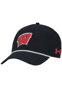 Under Armour Wisconsin Badgers Driver Rope Golfer Adjustable Hat - Black