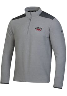 Under Armour Maryland Terrapins Mens Grey Arch Name ColdGear Infrared Long Sleeve Qtr Zip Pullover