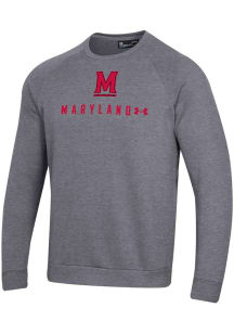 Under Armour Maryland Terrapins Mens Charcoal Tonal All Day Long Sleeve Crew Sweatshirt