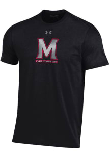 Under Armour Maryland Terrapins Black Tonal Perf Cotton Short Sleeve T Shirt