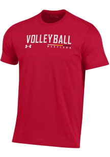 Under Armour Maryland Terrapins Red Volleyball Perf Cotton Short Sleeve T Shirt