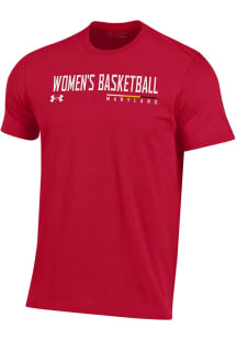 Under Armour Maryland Terrapins Red Women's Basketball Perf Cotton Short Sleeve T Shirt