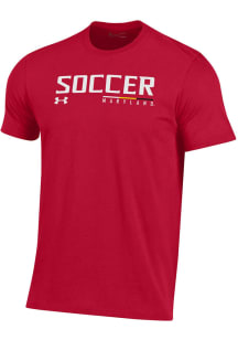 Under Armour Maryland Terrapins Red Soccer Perf Cotton Short Sleeve T Shirt